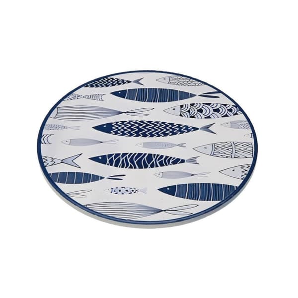 Dækkeserviet Versa Blå Kork Keramik Fisk 20 X 0,6 X 20 CM