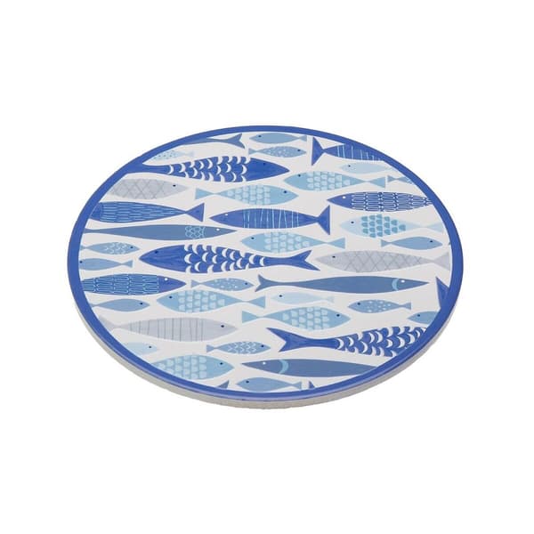 Dækkeserviet Versa Blå Kork Keramik Fisk 20 X 0,6 X 20 CM