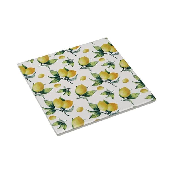 Dækkeserviet Versa Kork Keramik Citron 20 X 0,6 X 20 CM