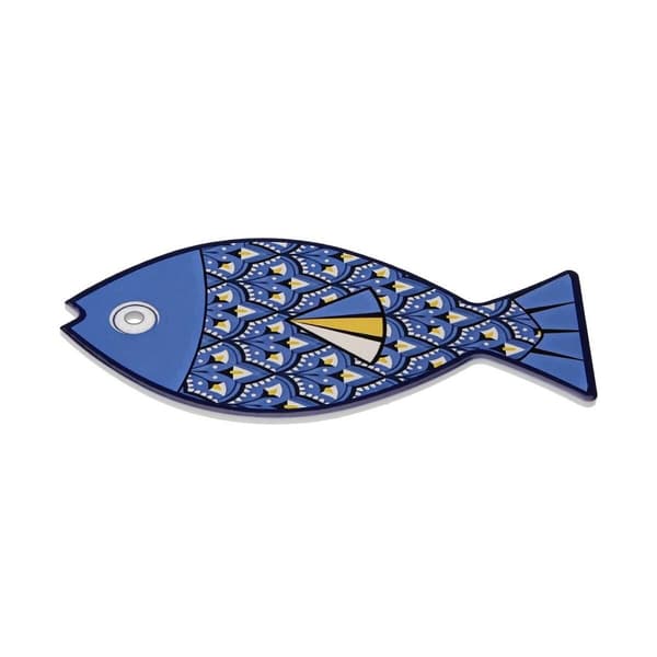 Bordsunderlägg Versa Blå Kork Keramik Fisk 14 x 0,7 x 20 cm