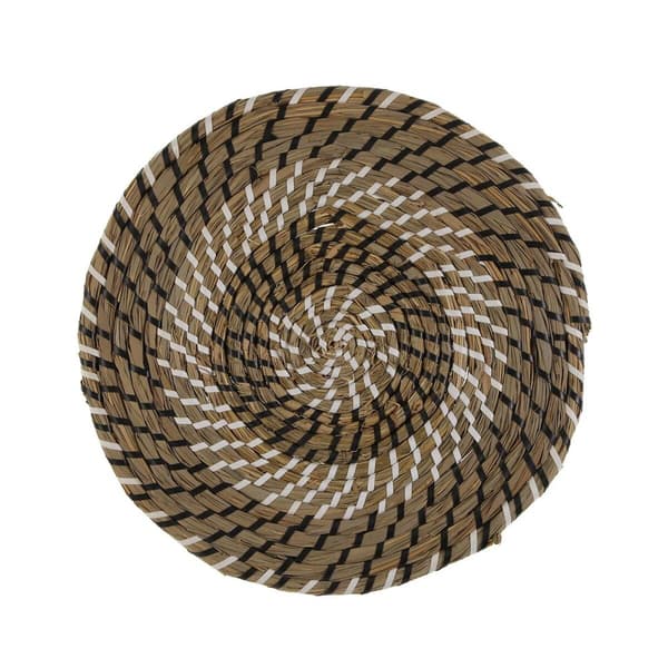 Bordsunderlägg Versa Vit Svart Textil Vattenhyacint 38 cm