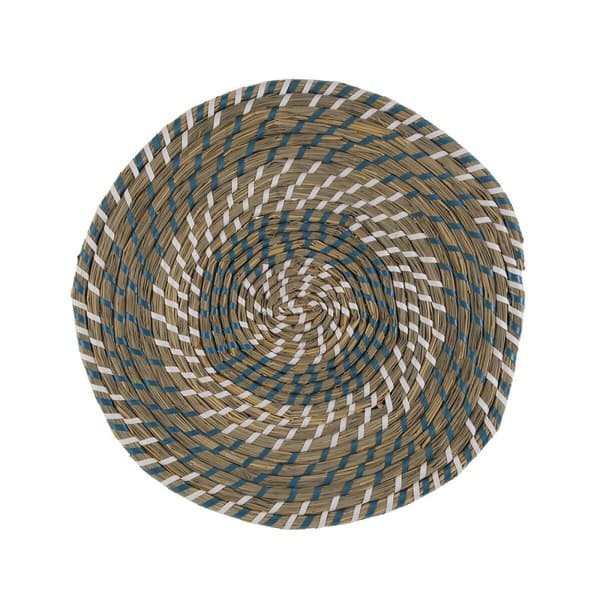 Bordsunderlägg Versa Blå Vit Textil Vattenhyacint 38 cm