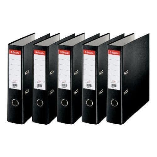 Esselte Group Esselte D75 Set med 5 armbågsfilar 75 mm rygg Svart - 23991