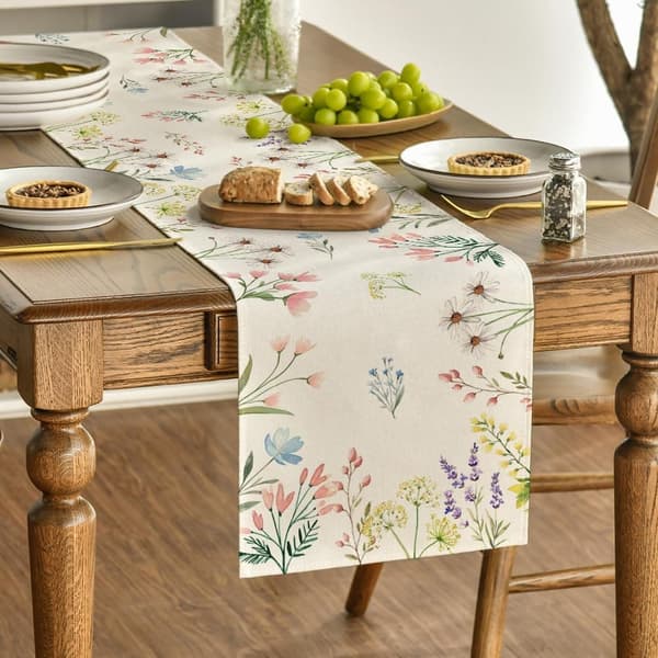Lollanda Växt blommor vår bordslöpare, sommar säsong kök bord dekoration inomhus semester fest dekor 40 x 140 cm