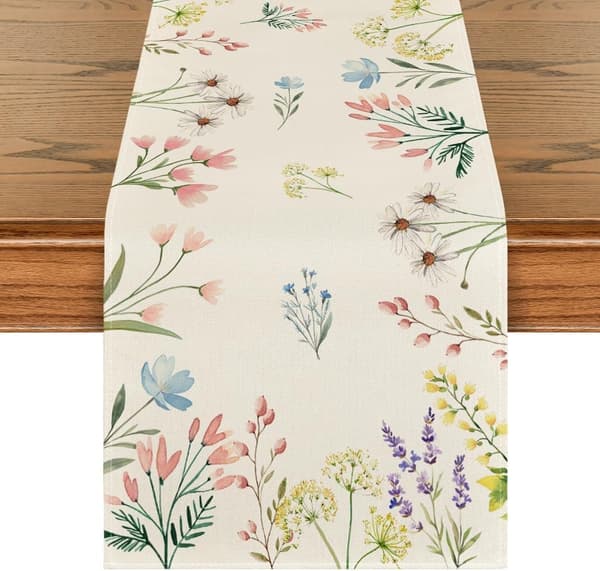 Lollanda Växt blommor vår bordslöpare, sommar säsong kök bord dekoration inomhus semester fest dekor 40 x 140 cm
