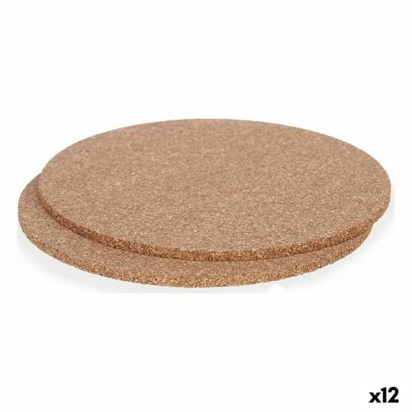 Bordskåner-sæt Kinvara KT166139R Natur Kork 18 x 0,5 x 18 cm Dækkeserviet (12 enheder)