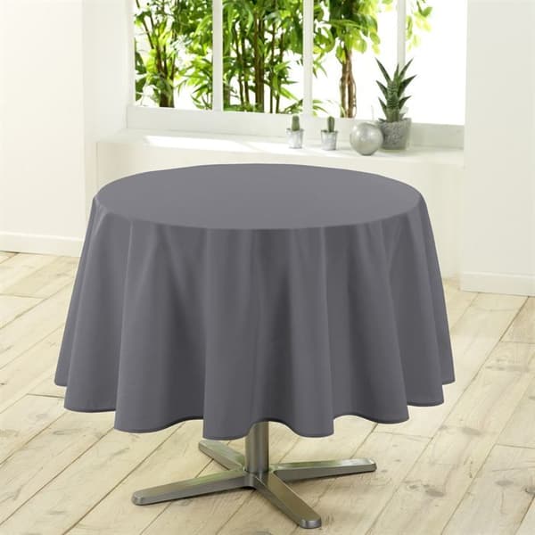 Vanlig rund duk diameter 180 cm ESSENTIEL grå