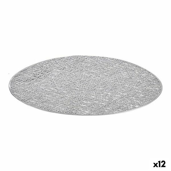 Bordsunderlägg Kinvara AR2103272 Silvrig Plast Ø 38 cm (12 antal)