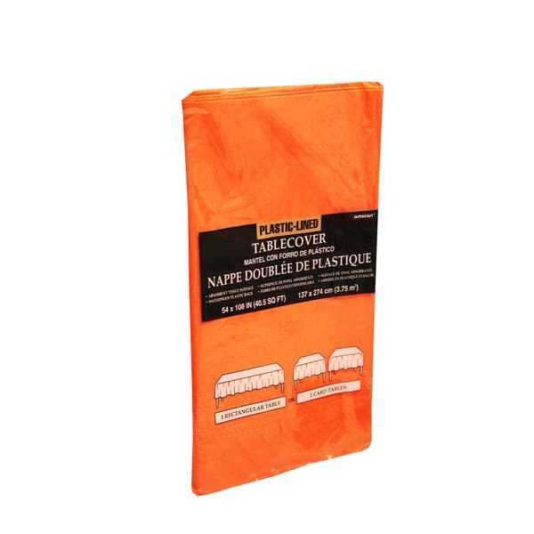 Amscan Foret plastik borddække (pakke med 6 stk.) Orange 137 x 274cm