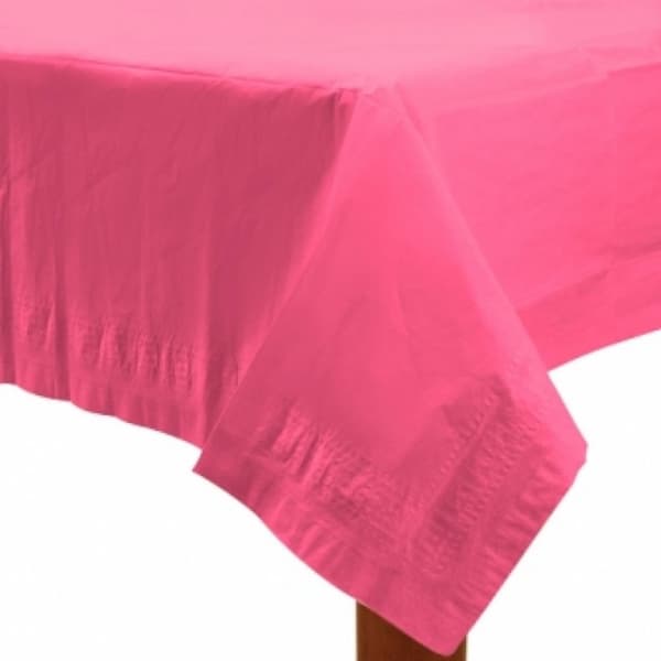 Amscan Plastic Lined Solid Colour Tablecover New Baby Pink One Size