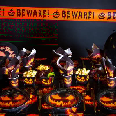 Halloweenpakke Borddækning Uhyggeligt Græskar