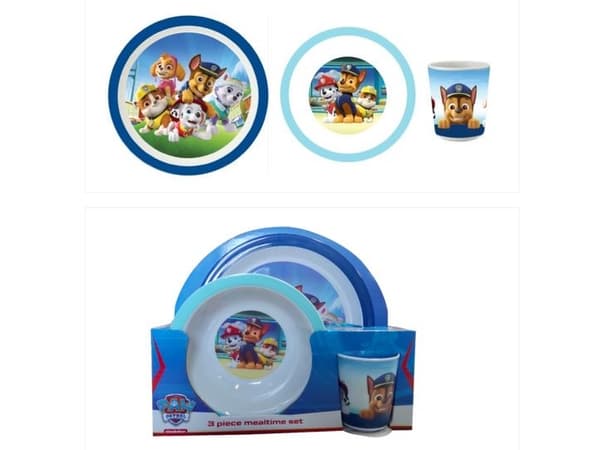 Paw Patrol spisesæt i tre dele - blå