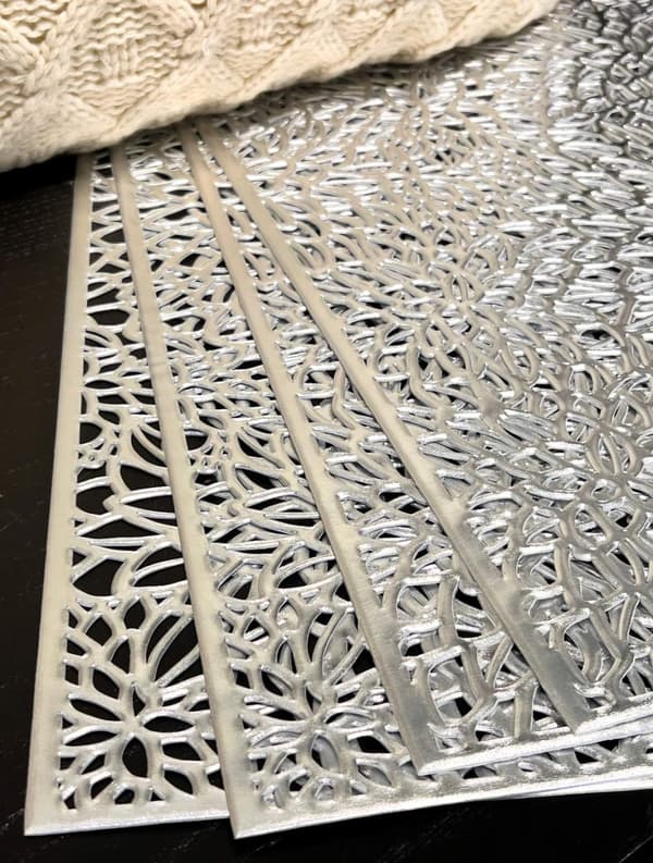 Underlägg Silver Guld Beige Plast 45x30 cm 4-pack