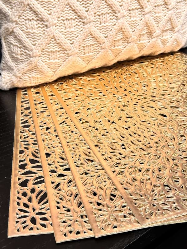 Underlägg Silver Guld Beige Plast 45x30 cm 4-pack