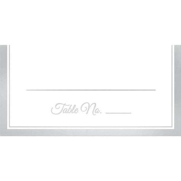 Amscan Shiny Trim Table Placecards (Pack Of 50) Silver One Size