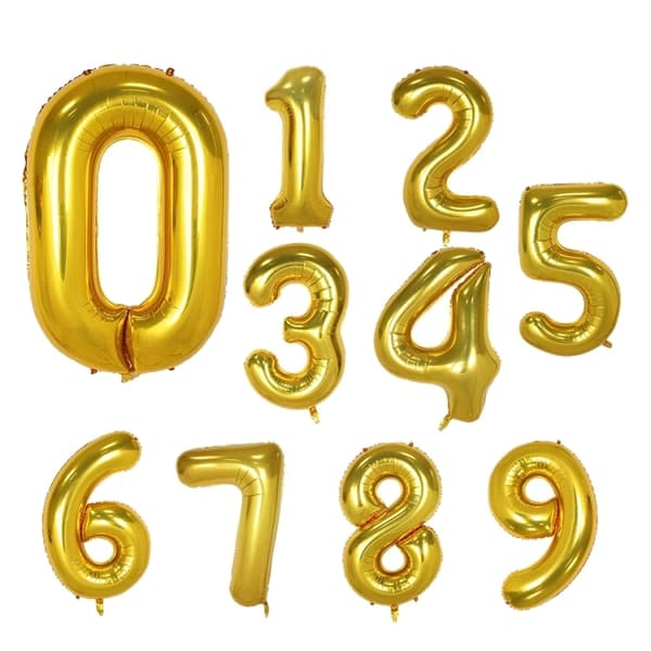 Sifferballonger i Guld Large (100cm)