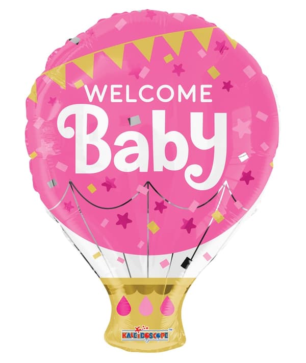 Rosa Folieballong Babyshower - Welcome Baby