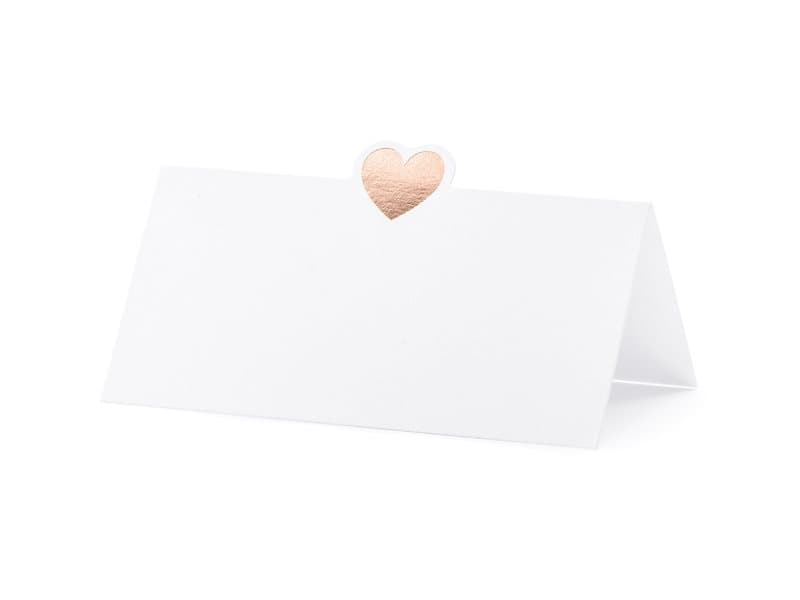 Placeringskort Rosehjärta, 10-pack