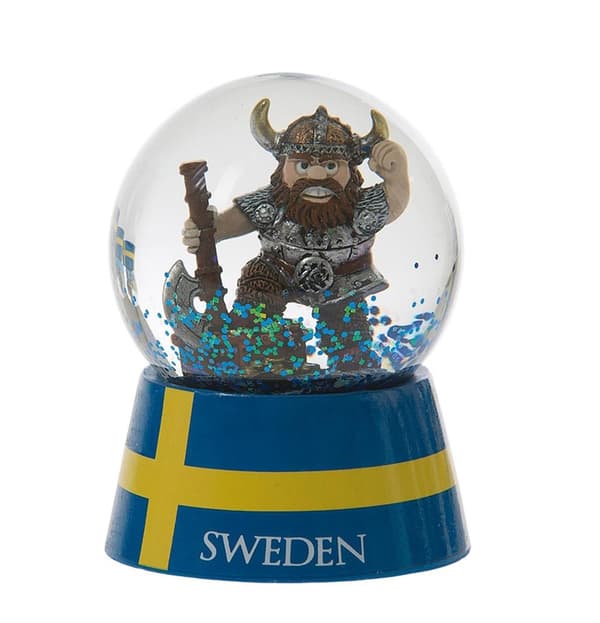 Snekugle Viking med økse og skattekiste