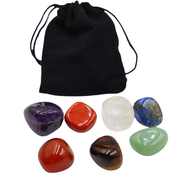 x7 Chakrasteiner med Oppbevaringspose