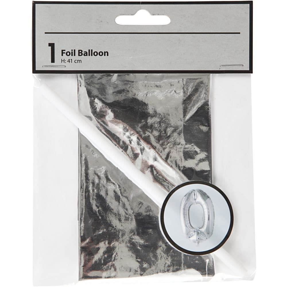 Folieballong, silver, 0, H: 41 cm, 1 st.