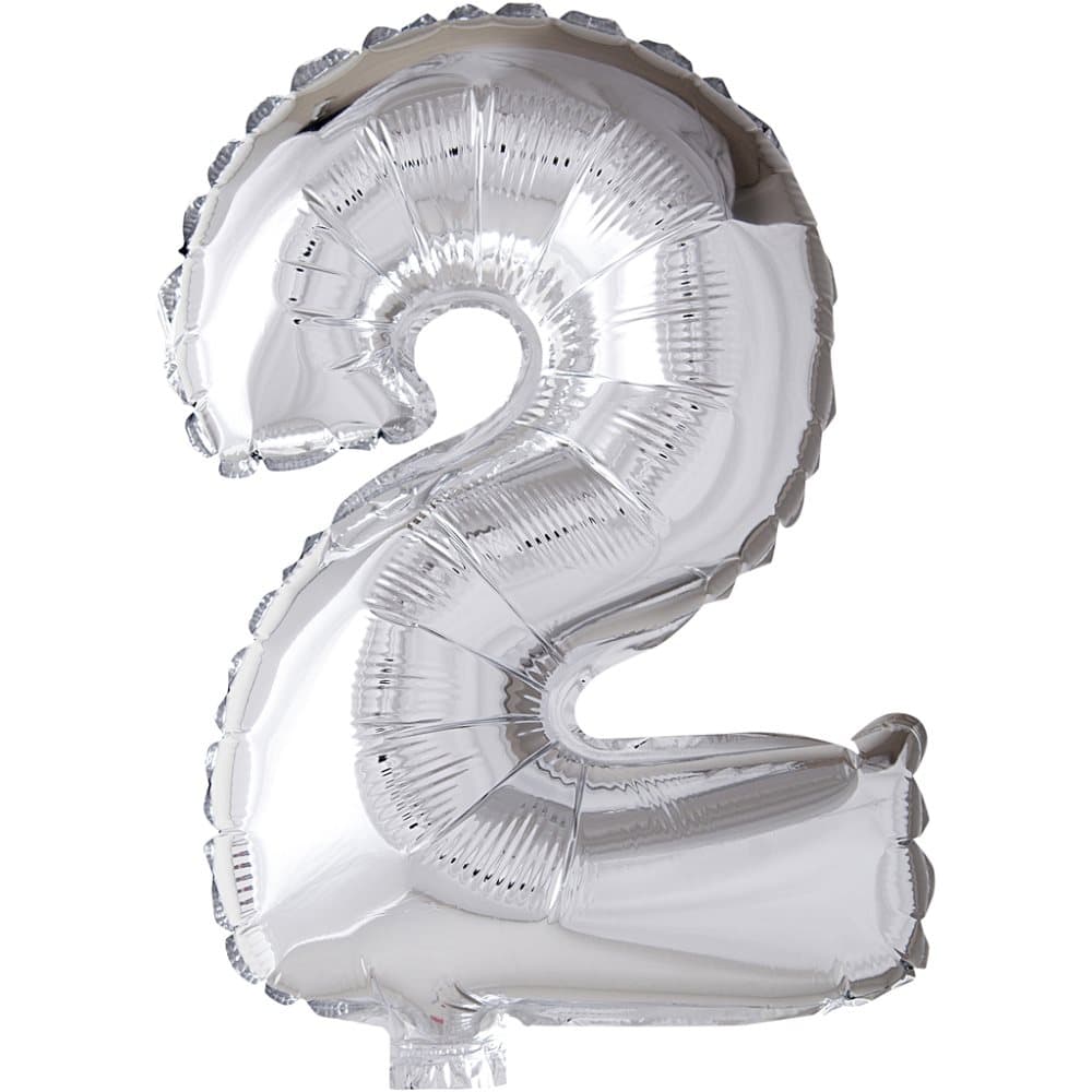 Folieballong, silver, 2, H: 41 cm, 1 st.