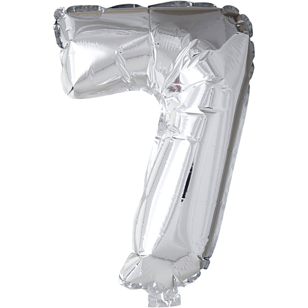 Folieballong, silver, 7, H: 41 cm, 1 st.