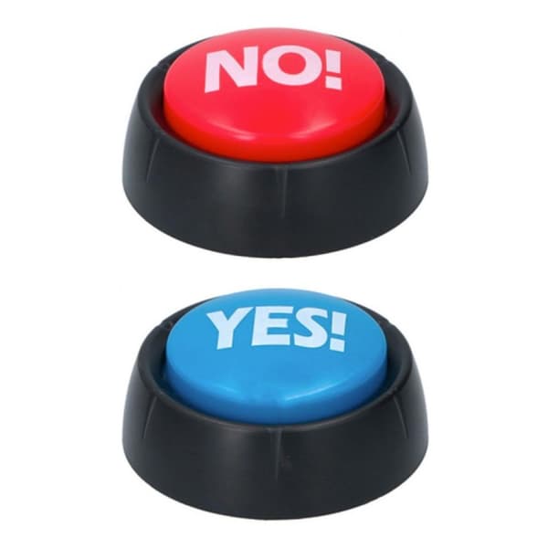 2x trykknapper med lyd - Yes / No