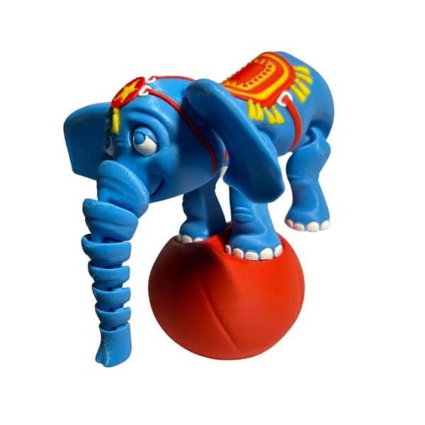 Flexi Elephant med bold cirkus legetøj dekoration