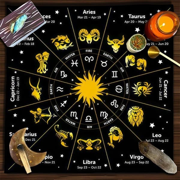 Tarot-korttiliina - horoskooppi - 80 x 80 cm