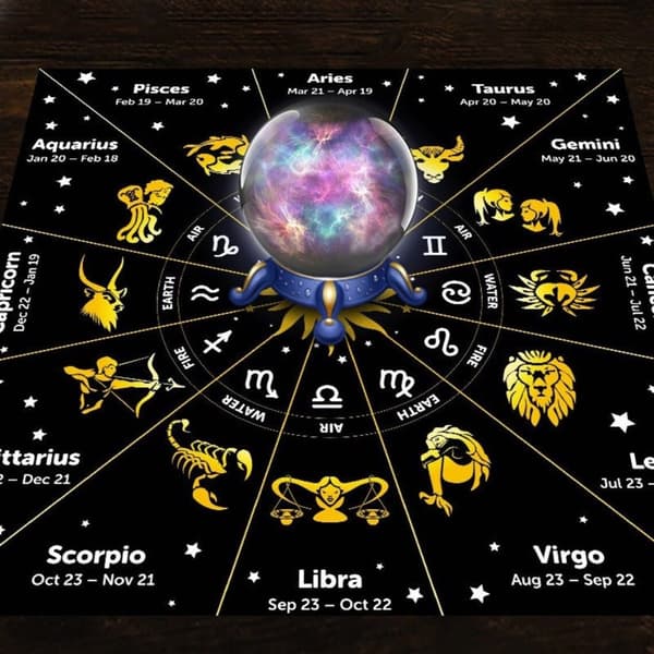 Tarot-korttiliina - horoskooppi - 80 x 80 cm