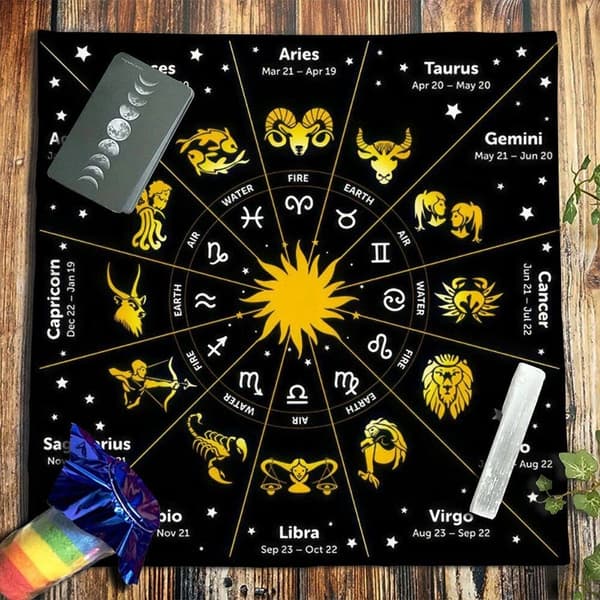 Tarot-korttiliina - horoskooppi - 80 x 80 cm
