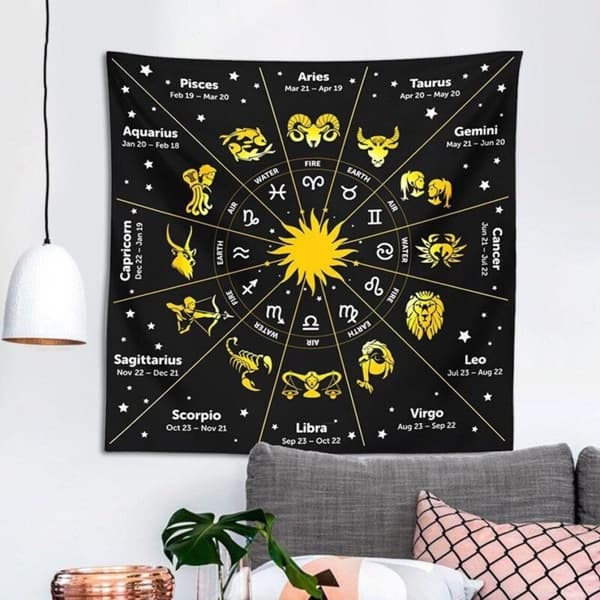 Tarot-korttiliina - horoskooppi - 80 x 80 cm