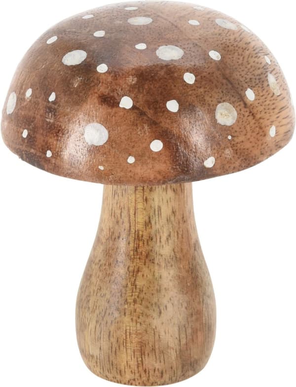 Svamp Grön Brun Beige Dekoration Trä 9x15 cm