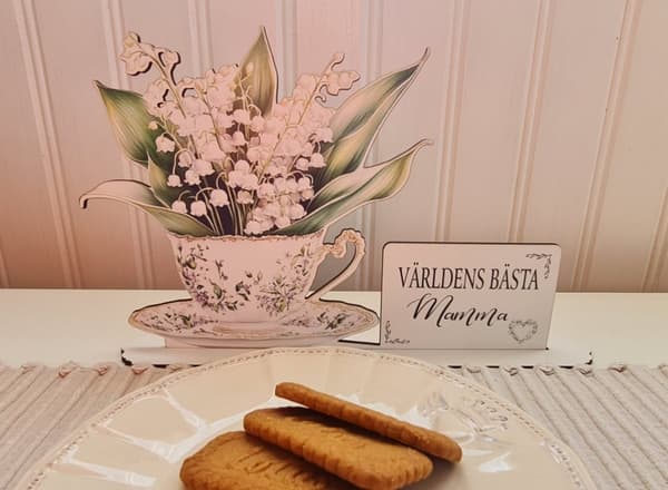 Världens bästa Mamma – Present med Liljekonvalj i Tekopp