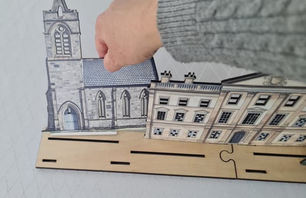 Jane Austen  byscen i miniatyr för hylla Lägg till LED-lampor för att ge liv