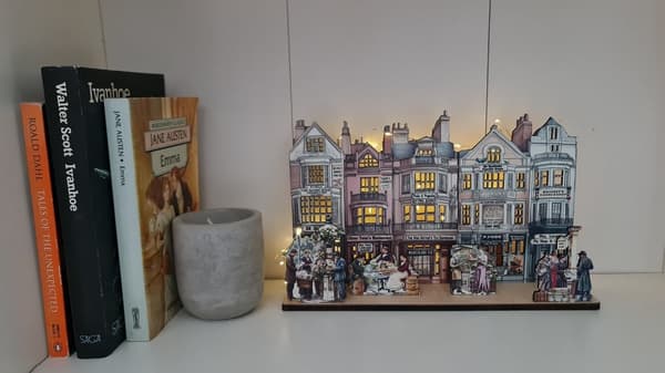 Story Street – En liten litterär High Street modell byscen Lägg till LED ljus