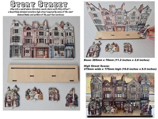Story Street – En liten litterär High Street modell byscen Lägg till LED ljus