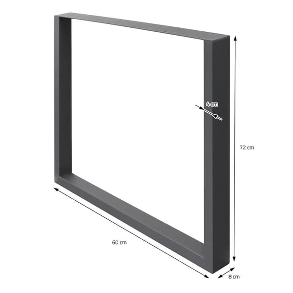 Bordben bordløbere bordfod tabel piedestal Bordfod 60 x 72 cm stål