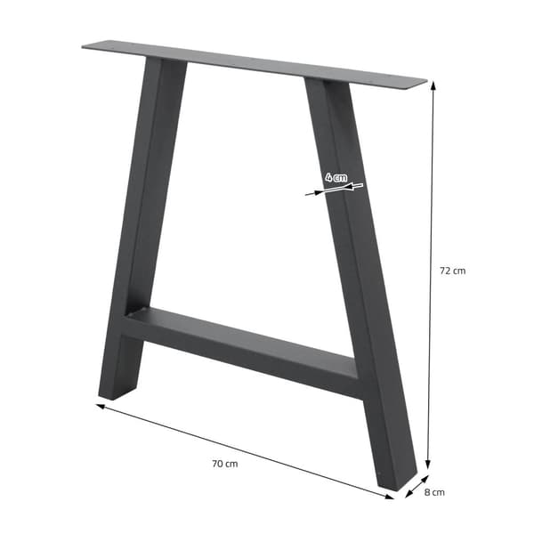 Pöydän jalat taulukko alusta A suunnittelu teollinen muotoilu taulukko pohja 70 x 72 cm teräs