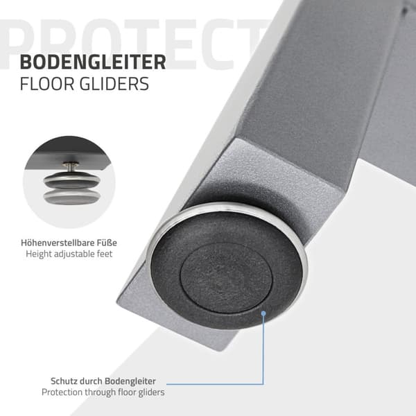 ECD Germany 2x bordben A-form a-design, 70 x 72 cm, grå, gjord av pulverlackerat stål, industriell design, metallbord Basbord Ram möbelfötter