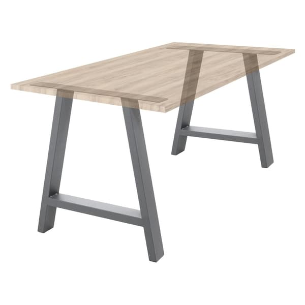ECD Germany 2x bordben A-form a-design, 70 x 72 cm, grå, gjord av pulverlackerat stål, industriell design, metallbord Basbord Ram möbelfötter