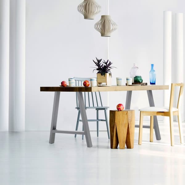 ECD Germany 2x bordben A-form a-design, 70 x 72 cm, grå, gjord av pulverlackerat stål, industriell design, metallbord Basbord Ram möbelfötter