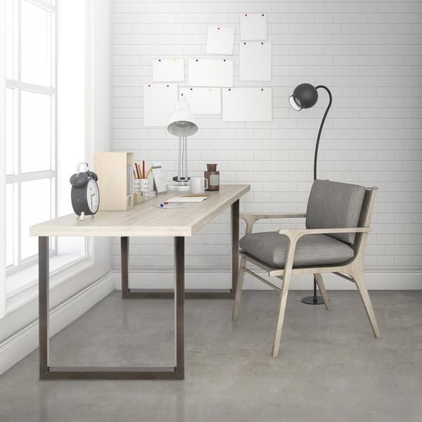ECD Germany 2X Taulukkojalat, jotka on valmistettu neliöprofiileista, 60x72 cm, jauhemaalattu teräs, teollinen muotoilu, metallipöytä