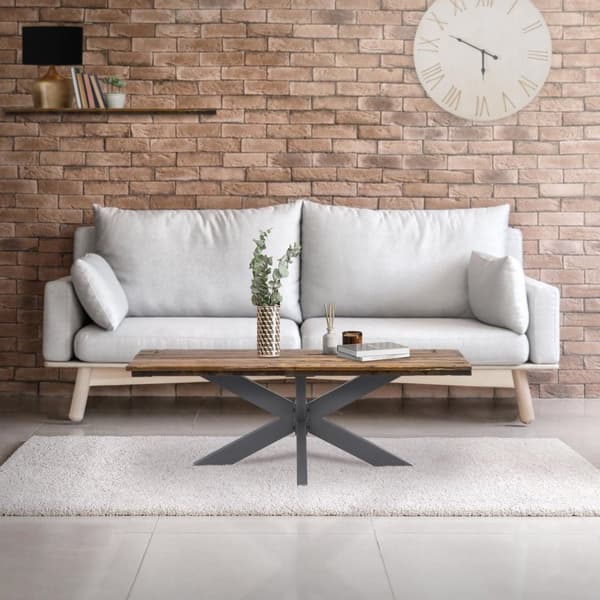 ML Design bordsram spindel 98x58x43cm, antracit, cruising crack cross x-design bord fötter möbler fötter, tungt bord kudde stål, metallbord läcker