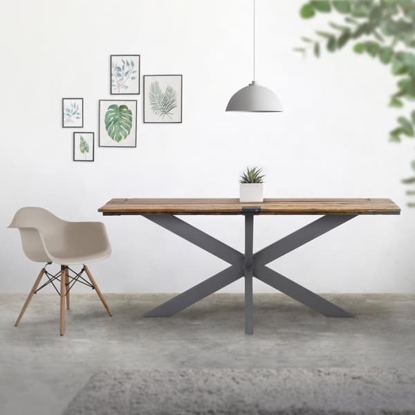 ML Design Table Scarf Spider 78x71x120cm, antracit, Cruising Crack Cross X-Design Table Feet Møbler Fødder, Heavy Duty Table Capture Stål