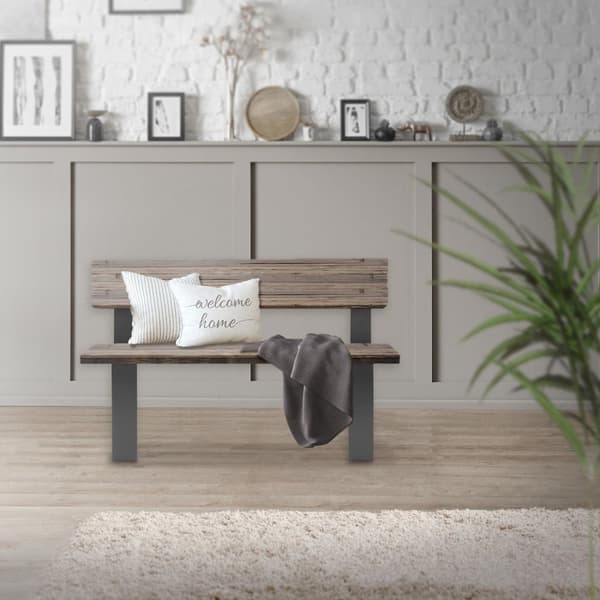 Bænkben sæt af 2 40x78,5 cm antracit stål ML-Design