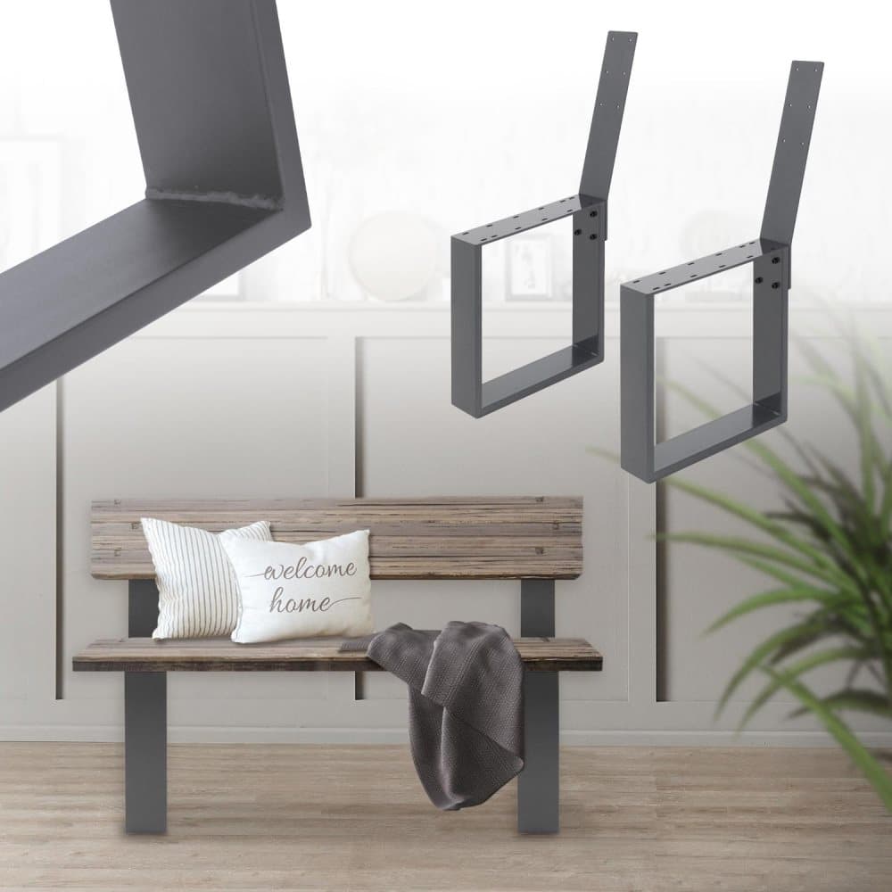 Bänkben 2 st 40x78,5 cm antracit stål ML-Design