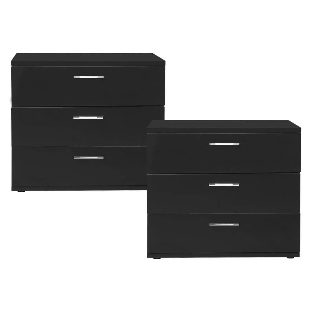 Sängbord med tre lådor 53x45x38 cm av MDF-spånskiva ML-Design