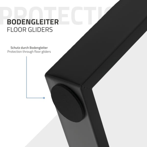 ML-Design 2-pack Bordben med 80 graders lutning; 75x72 cm; Svart; Profil 8x2 cm; Snedställda bordsben; Metallmöbelben; Stålbordställning med lutning;